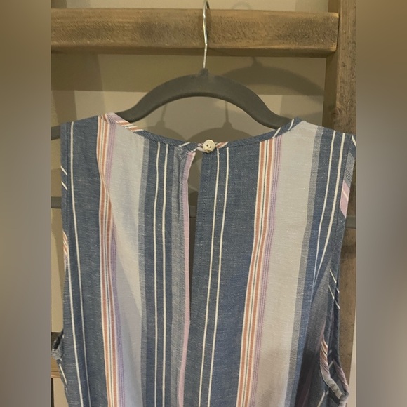 Anthropologie DREW Striped Wide Leg Jumpsuit in Multi Blue Stripe - Picture 5 of 7